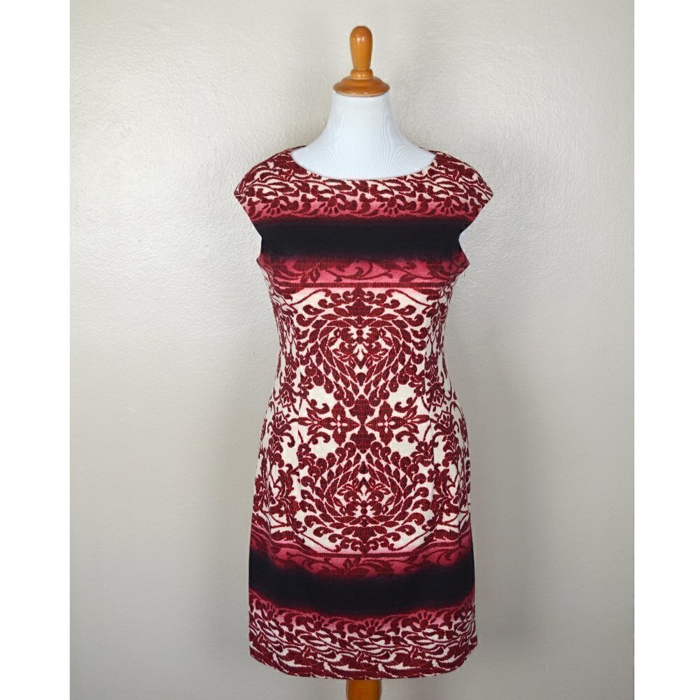 Maggy London Floral Printed Knit Sheath Dress